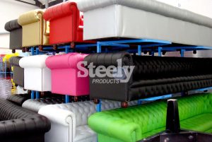 sofas on a rack