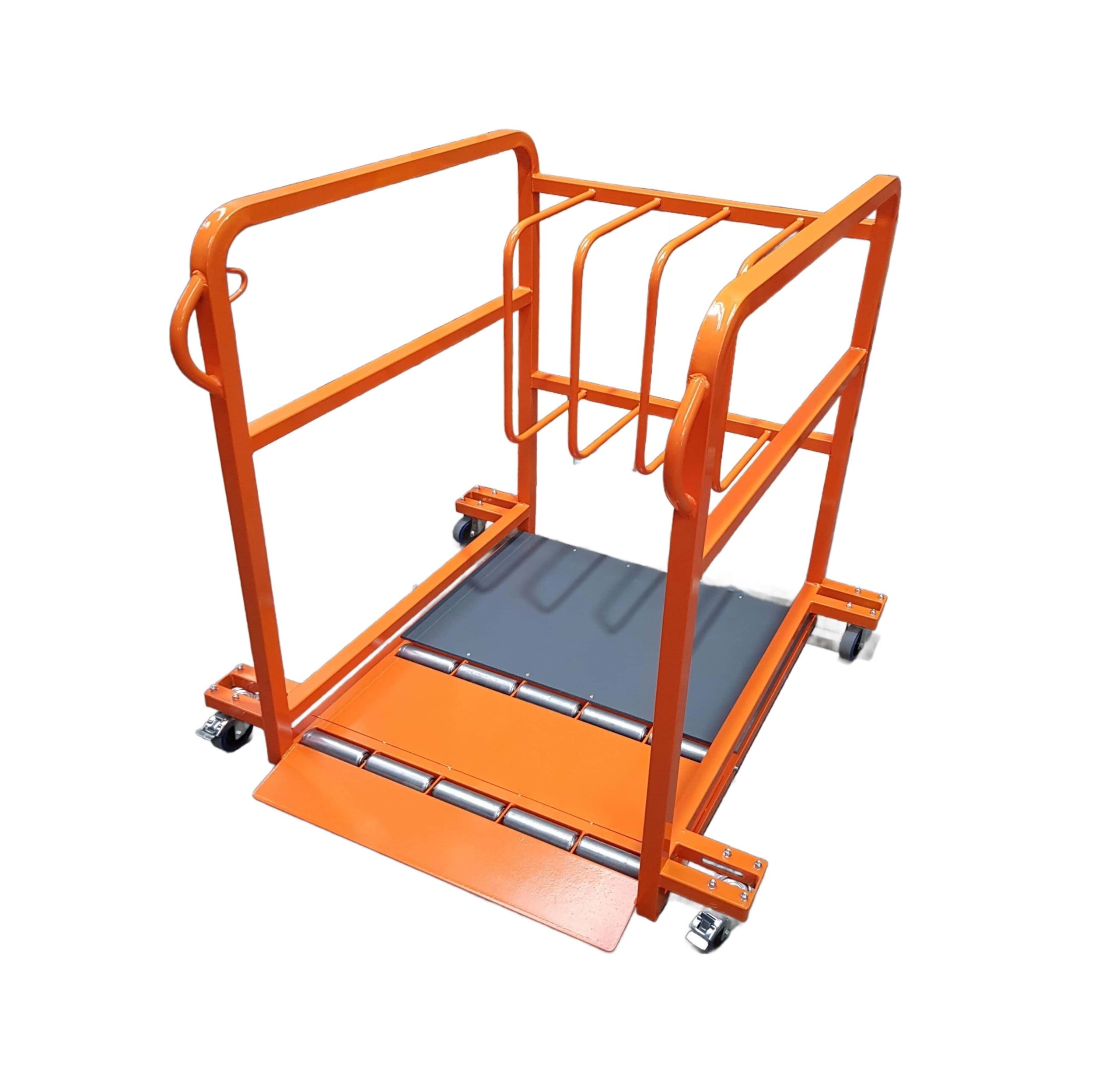 W1205b 5 Door Trolley with roller assist and PVC base White min