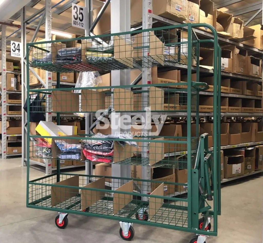 a 2 step folded up picking trolley e1576583656351